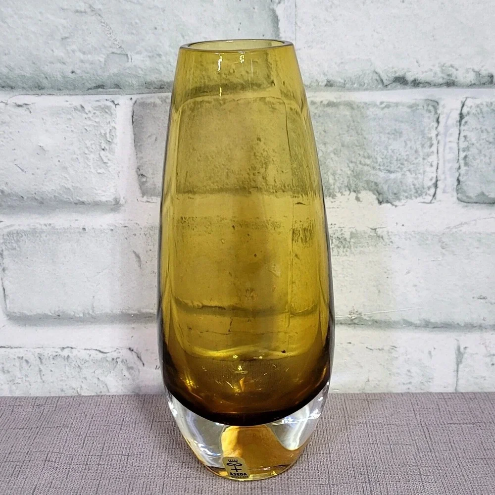 Vintage Mid Century Aseda Sweden Amber 7